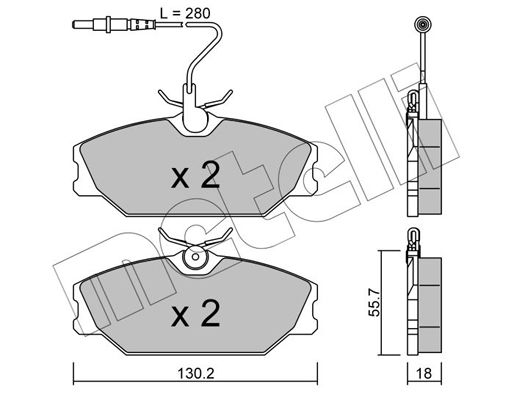 Brake Pad Set, disc brake METELLI 22-0142-0