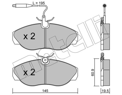 Brake Pad Set, disc brake METELLI 22-0154-0