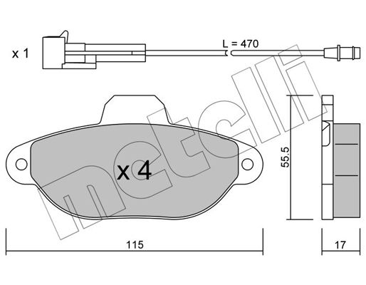 Brake Pad Set, disc brake METELLI 22-0159-0