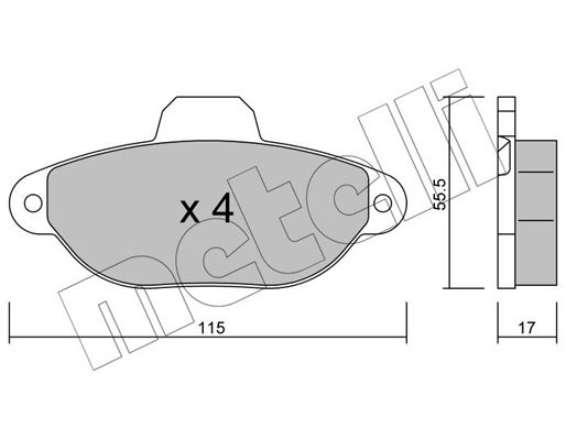 Brake Pad Set, disc brake METELLI 22-0159-1