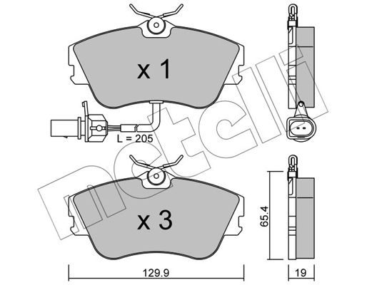 Brake Pad Set, disc brake METELLI 22-0164-1