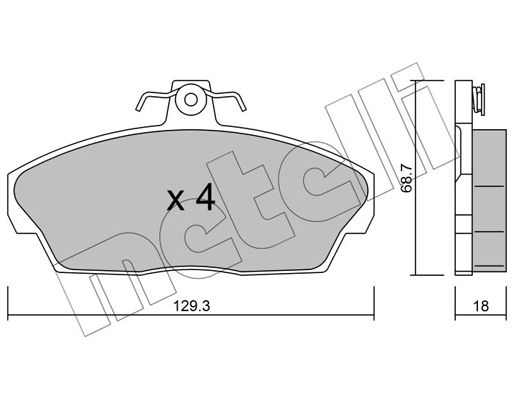 Brake Pad Set, disc brake METELLI 22-0174-1