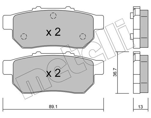 Brake Pad Set, disc brake METELLI 22-0176-0