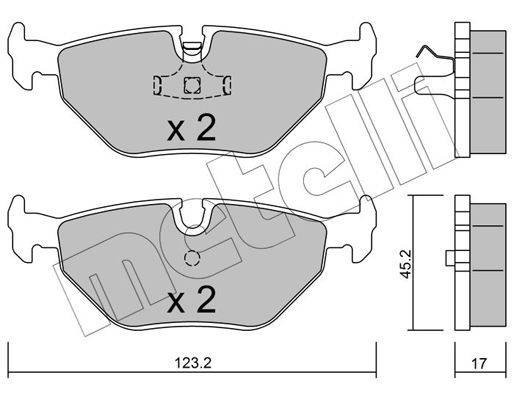 Brake Pad Set, disc brake METELLI 22-0180-0