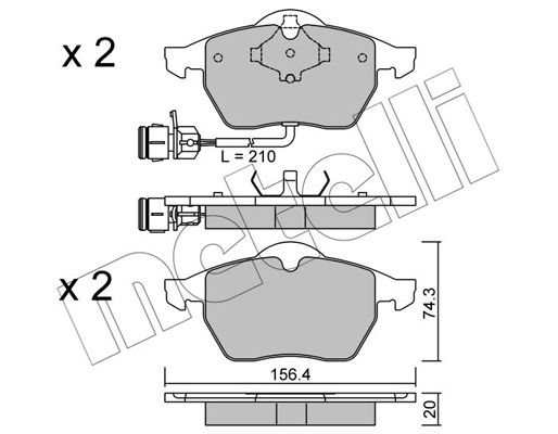 Brake Pad Set, disc brake METELLI 22-0181-0