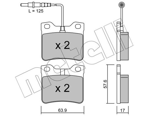 Brake Pad Set, disc brake METELLI 22-0192-0