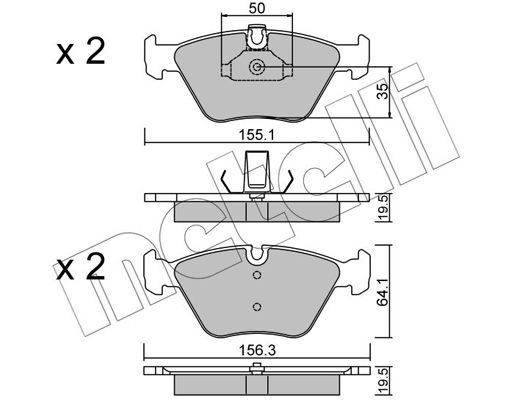 Brake Pad Set, disc brake METELLI 22-0207-0