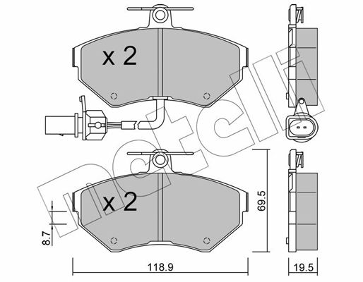 Brake Pad Set, disc brake METELLI 22-0215-2