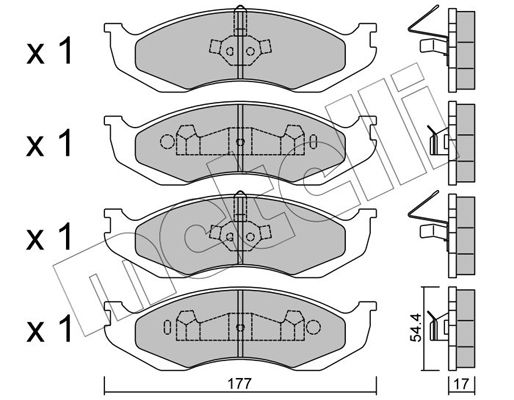 Brake Pad Set, disc brake METELLI 22-0218-0