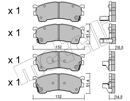 Brake Pad Set, disc brake METELLI 22-0223-0