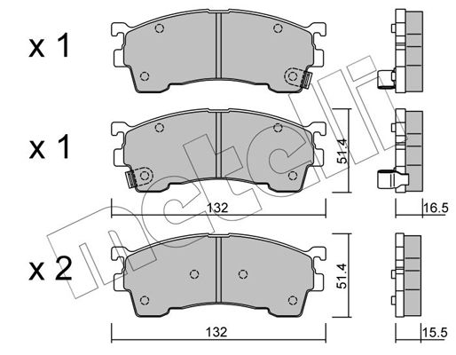 Brake Pad Set, disc brake METELLI 22-0223-1