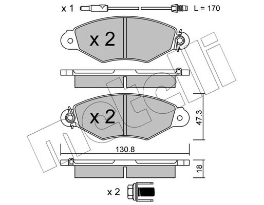 Brake Pad Set, disc brake METELLI 22-0253-1