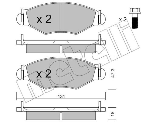 Brake Pad Set, disc brake METELLI 22-0254-1