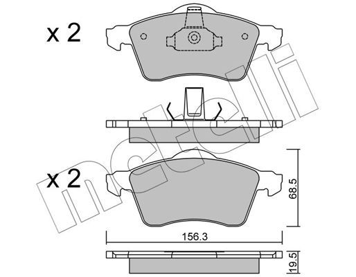 Brake Pad Set, disc brake METELLI 22-0263-0