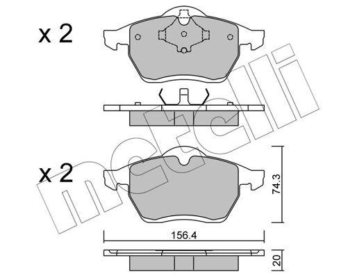 Brake Pad Set, disc brake METELLI 22-0279-0