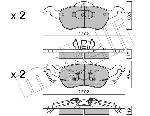 Brake Pad Set, disc brake METELLI 22-0291-0