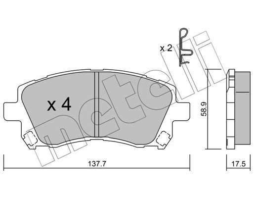 Brake Pad Set, disc brake METELLI 22-0296-0