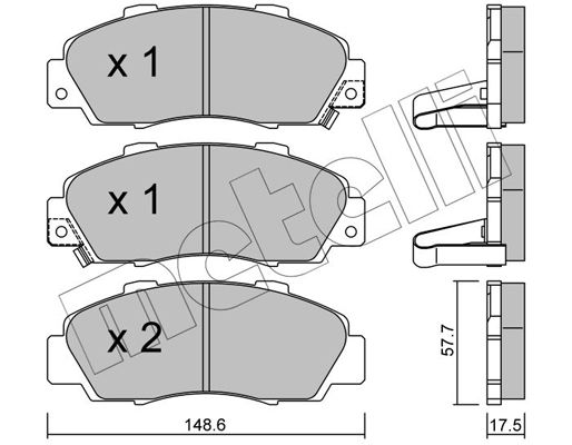 Brake Pad Set, disc brake METELLI 22-0298-0