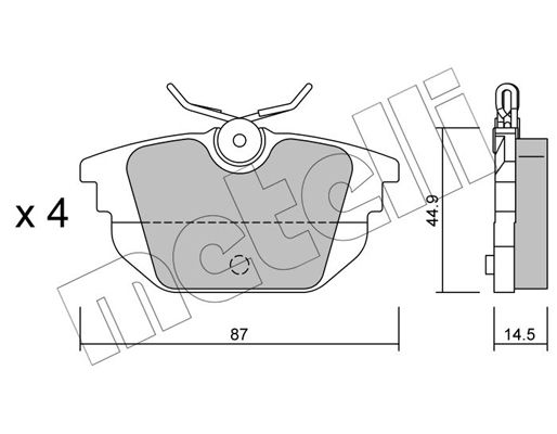 Brake Pad Set, disc brake METELLI 22-0299-0