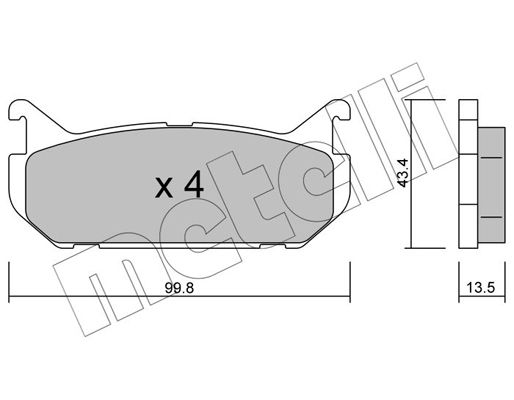 Brake Pad Set, disc brake METELLI 22-0303-0