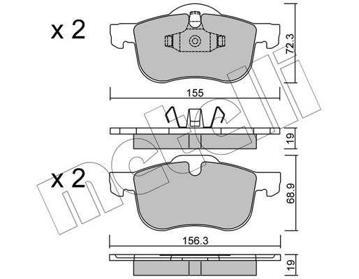 Brake Pad Set, disc brake METELLI 22-0309-0