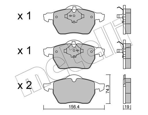 Brake Pad Set, disc brake METELLI 22-0314-1