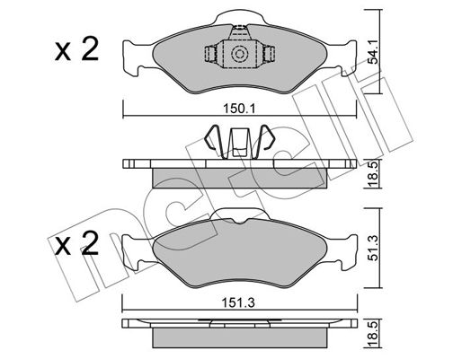 Brake Pad Set, disc brake METELLI 22-0315-0