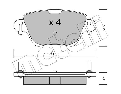 Brake Pad Set, disc brake METELLI 22-0319-0