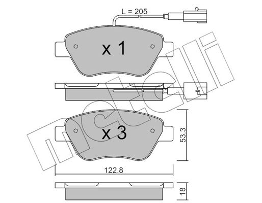 Brake Pad Set, disc brake METELLI 22-0321-0