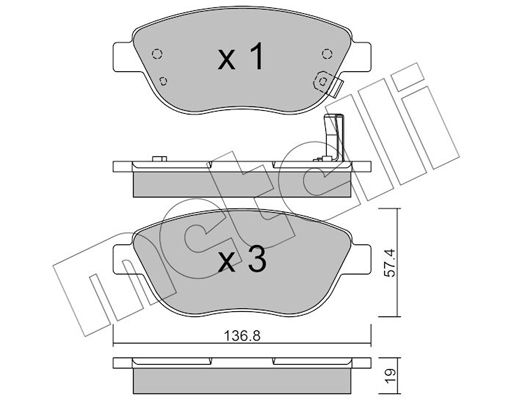 Brake Pad Set, disc brake METELLI 22-0322-2