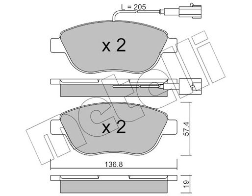 Brake Pad Set, disc brake METELLI 22-0322-3