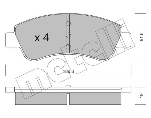 Brake Pad Set, disc brake METELLI 22-0327-0