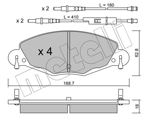 Brake Pad Set, disc brake METELLI 22-0332-0