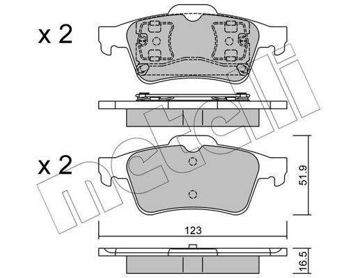 Brake Pad Set, disc brake METELLI 22-0337-0