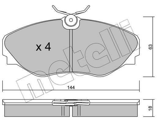 Brake Pad Set, disc brake METELLI 22-0338-0