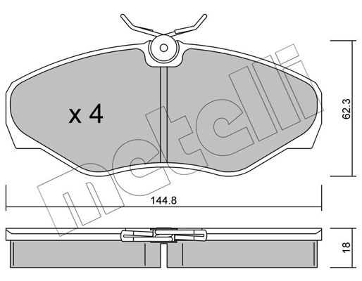 Brake Pad Set, disc brake METELLI 22-0338-2