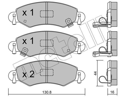 Brake Pad Set, disc brake METELLI 22-0339-0