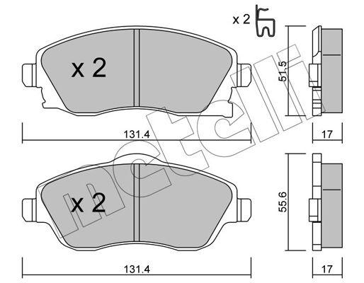 Brake Pad Set, disc brake METELLI 22-0340-0