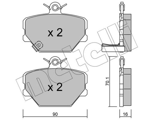 Brake Pad Set, disc brake METELLI 22-0341-0