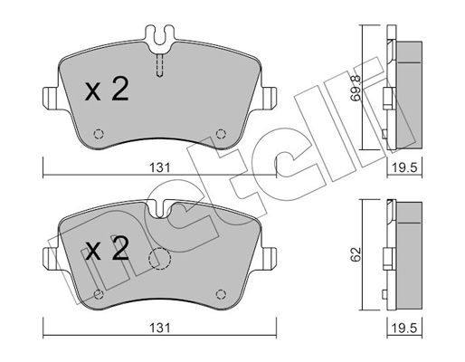 Brake Pad Set, disc brake METELLI 22-0342-0