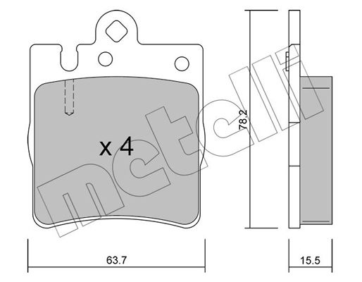 Brake Pad Set, disc brake METELLI 22-0344-0