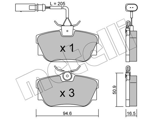 Brake Pad Set, disc brake METELLI 22-0346-1