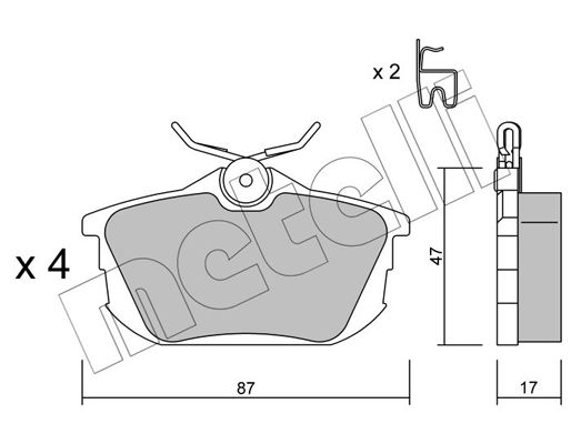 Brake Pad Set, disc brake METELLI 22-0347-0