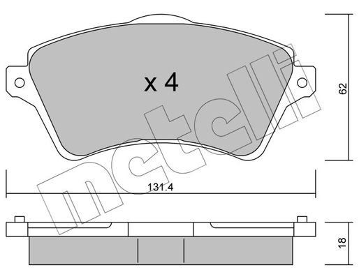 Brake Pad Set, disc brake METELLI 22-0349-0