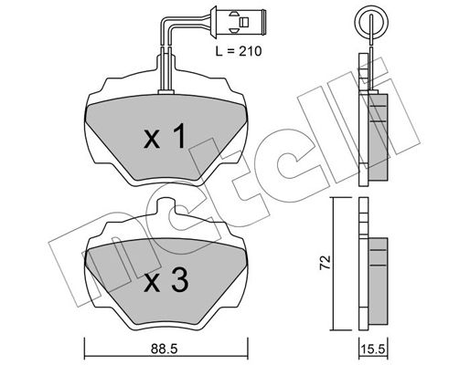 Brake Pad Set, disc brake METELLI 22-0353-1