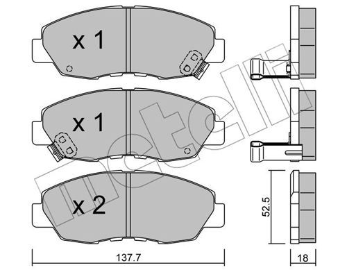 Brake Pad Set, disc brake METELLI 22-0384-0