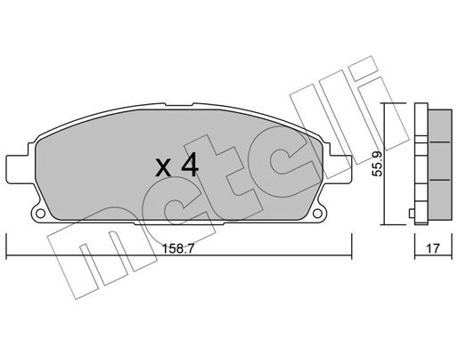 Brake Pad Set, disc brake METELLI 22-0406-0