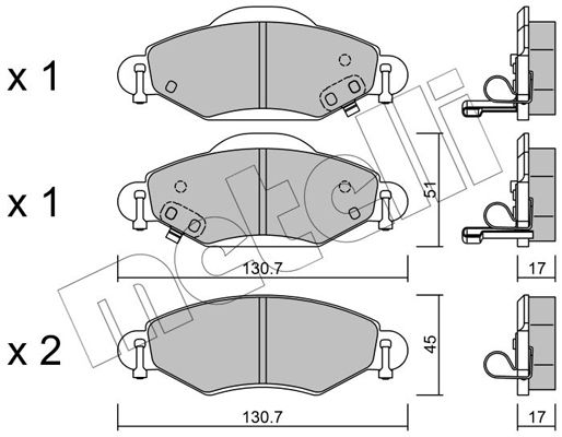 Brake Pad Set, disc brake METELLI 22-0421-0