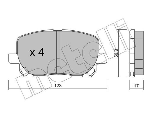 Brake Pad Set, disc brake METELLI 22-0427-0