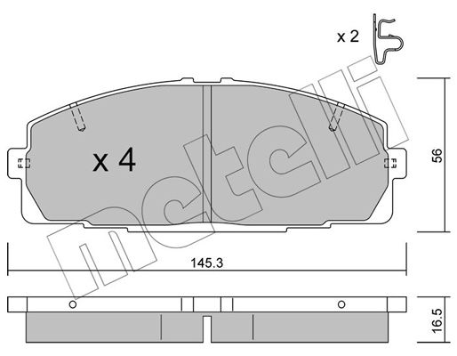 Brake Pad Set, disc brake METELLI 22-0434-0